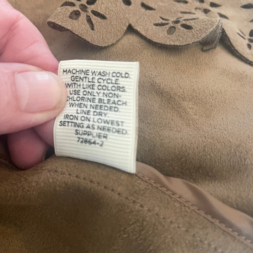 Womens Western Faux Suede Scalloped Cowgirl Open Jacket Small‎ Hippie Festival - Picture 11 of 14